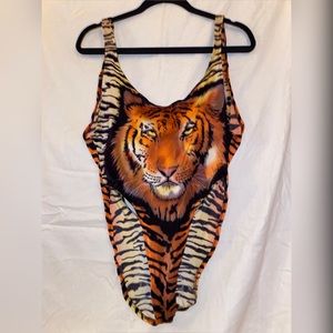 Vintage Tiger One Piece French Cut Swimsuit